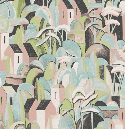 Обои современные нарисованные домики в лесу ILA001 Khroma