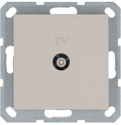 Розетка TV Φ9.5mm проходная с накладкой, цвет Тауп Jasmart