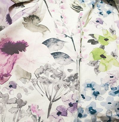 Портьерная ткань с цветочным принтом 7568-01 