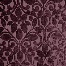 Фото: бархатная ткань с растительным узором Ishfahan Aubergine- Ампир Декор