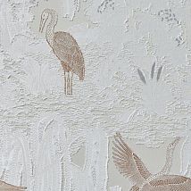 Фото: Ткань дизайнерская журавли на озере 10881-892- Ампир Декор
