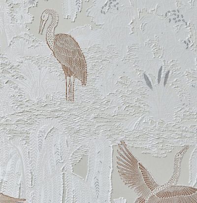 Ткань дизайнерская журавли на озере 10881-892 Zimmer+Rohde